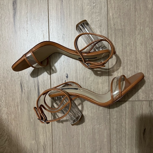 Zara Lucite Heeled Sandals EUR 38 - Picture 4 of 7